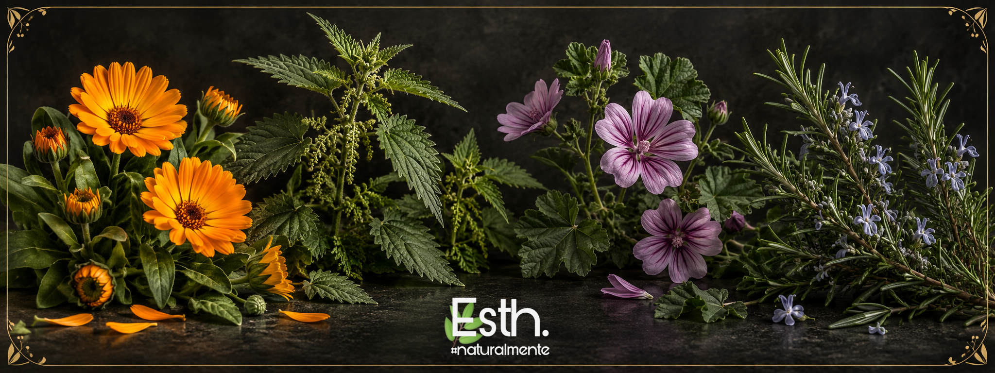 Calendario Botánico de marzo: caléndula, ortiga, malva y romero